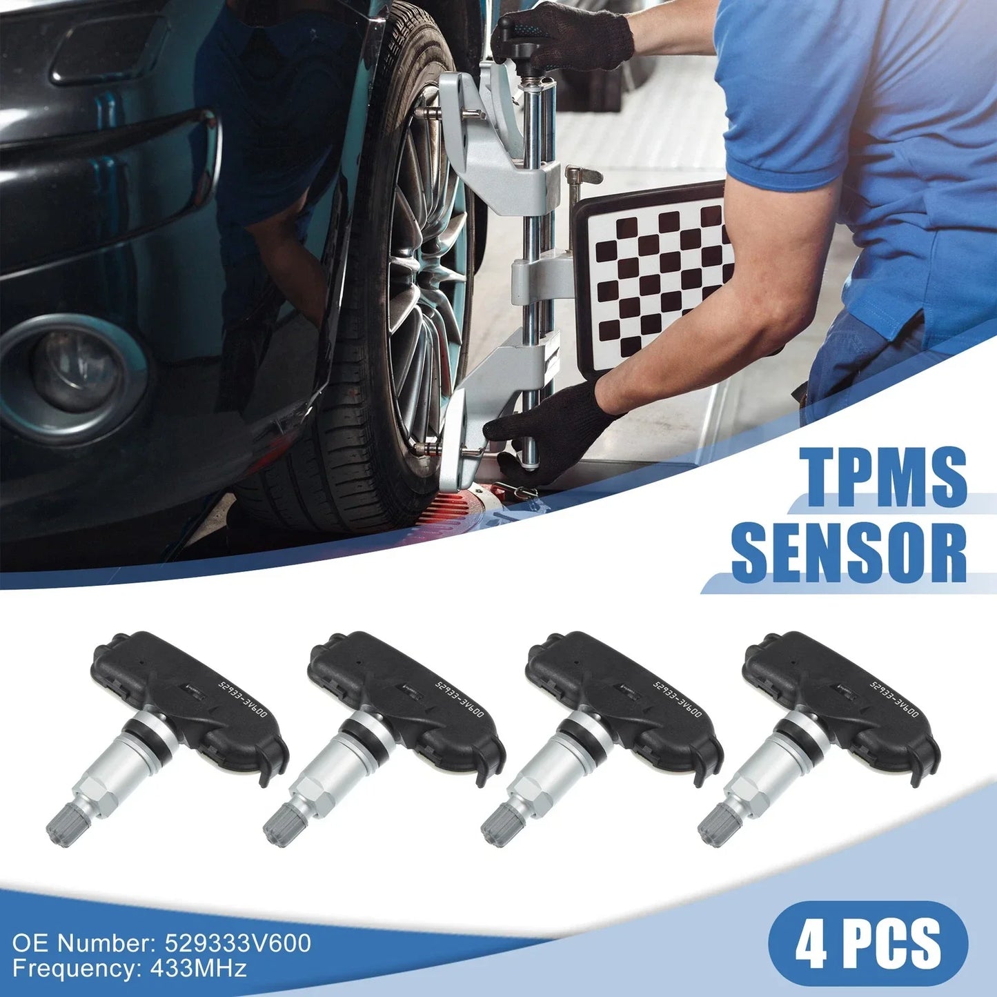 4 x 433MHz Car TPMS Sensors for Hyundai Grandeur (2014-2016)