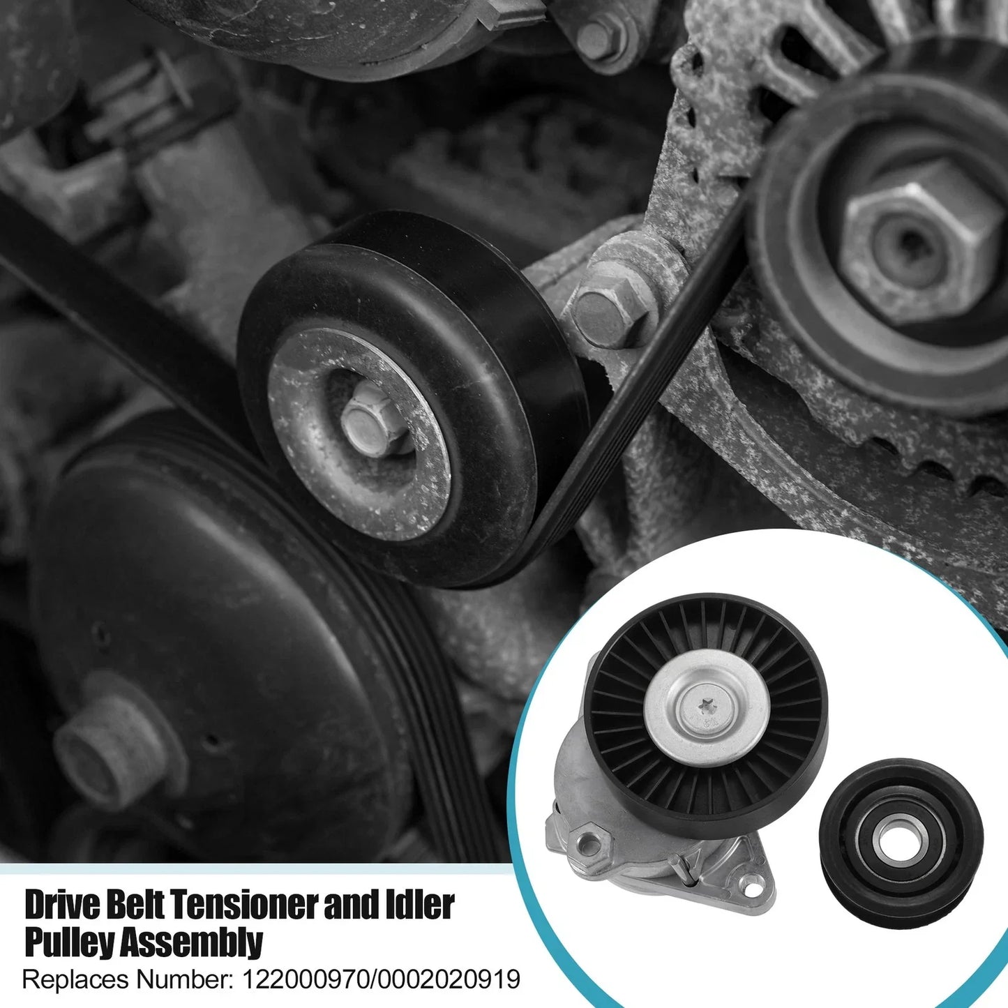 Belt Tensioner Pulley Assembly Set for Mercedes-Benz C280 C320 (2001-2005)
