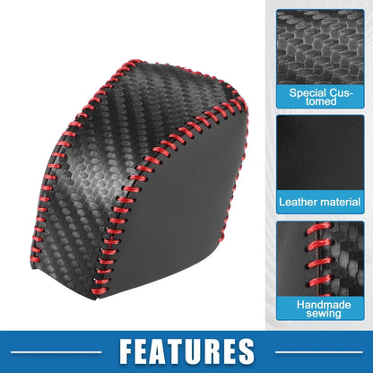 Auto Gear Shifting Knob Cover for Lexus NX250 2022-2023 Black Red Stitching