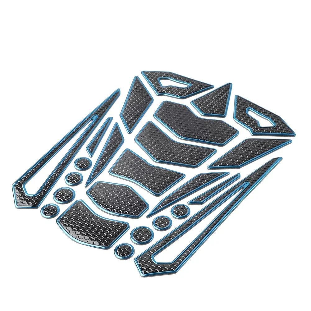 Blue Motorcycle Oil Fuel Tank Pad Cover Guard Protector Decal Sticker