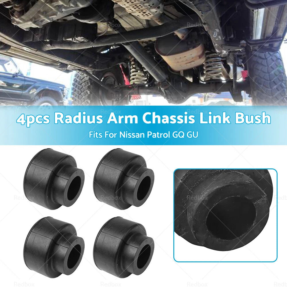 4 x Radius Arm Chassis Link Bushes for Nissan Patrol GQ GU Y60 Y61 (1988-2016)