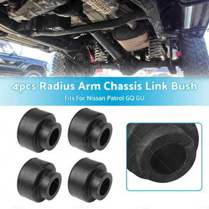 4 x Radius Arm Chassis Link Bushes for Nissan Patrol GQ GU Y60 Y61 (1988-2016)