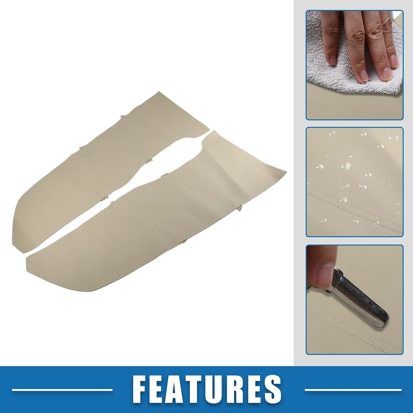 Front Door Panel Armrest Covers for Honda Accord (2008-2012) - Beige 1 Pair