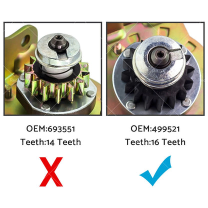 Starter Motor 16 Tooth 12V for Briggs & Stratton Ride On Mower