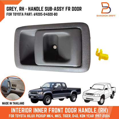 RH Grey Inner Front Door Handle for Toyota Hilux Ute (1997-2004)