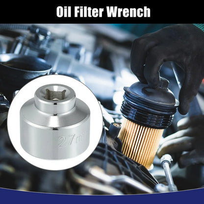 27mm Low Profile Oil Filter Wrench Cap Socket for Mercedes-Benz