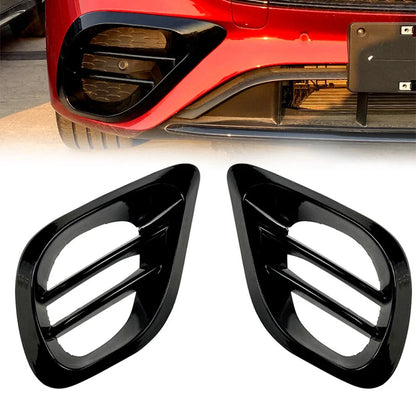 Black Front Bumper Fog Grill Trim for Mercedes Benz W213 E-Class (2020+)