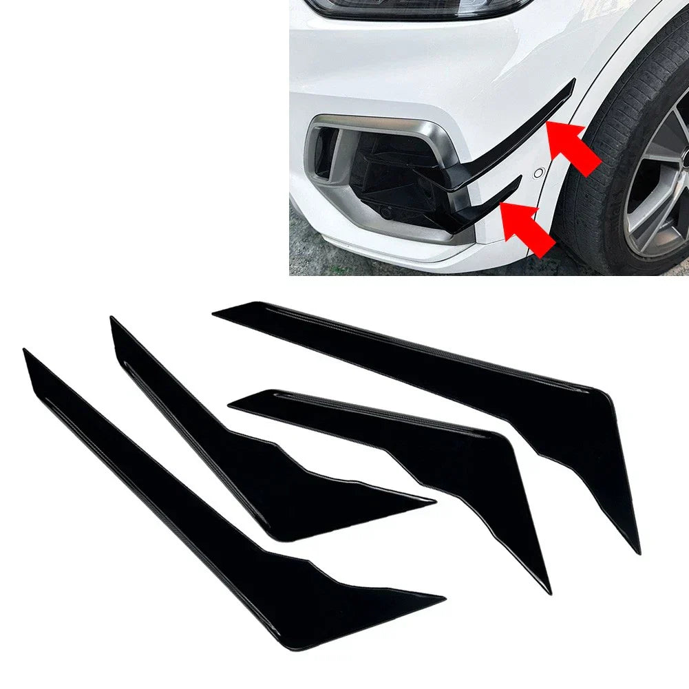 Glossy Black Front Bumper Side Spoiler Trim for Audi Q5 (2021-2024)