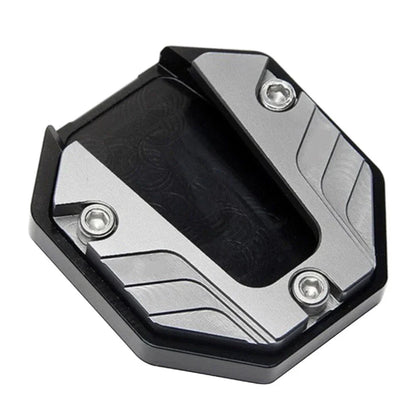 Kickstand Extender Foot Side Stand Pad for Motorcycle - Silver