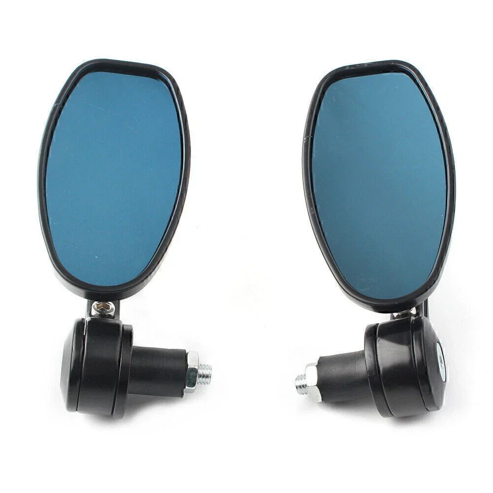 Black Aluminum 7/8" Motorcycle Rear View Side Mirrors for Handlebar