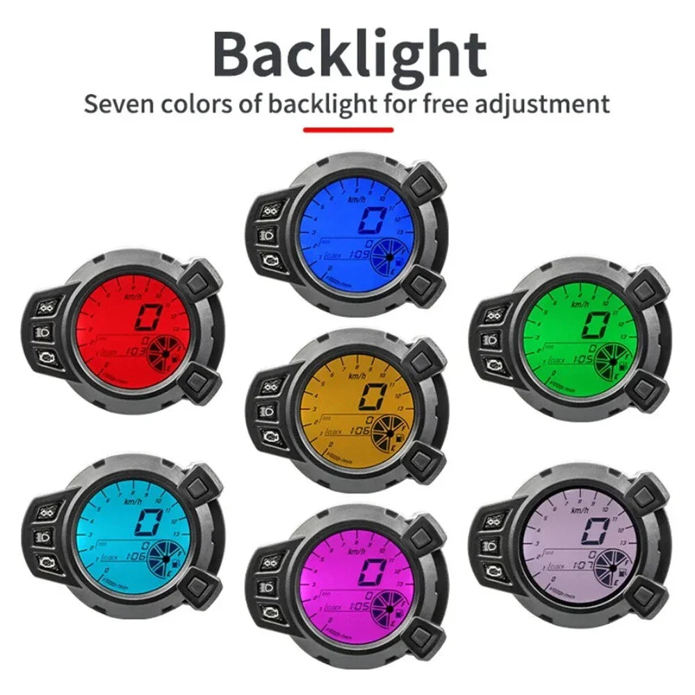 7 Color Adjustable LCD Digital Tachometer for MBK 125 YW125