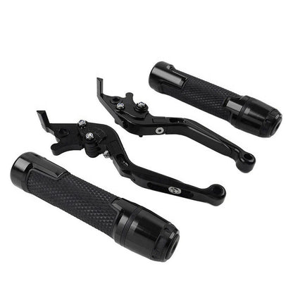 Black Extendable Brake Clutch Levers Grips Set for Suzuki GSXS125 (2017-2023)