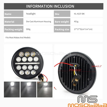 5.75'' LED Projection Headlight for Harley Dyna Softail Sportster (2004-2023)