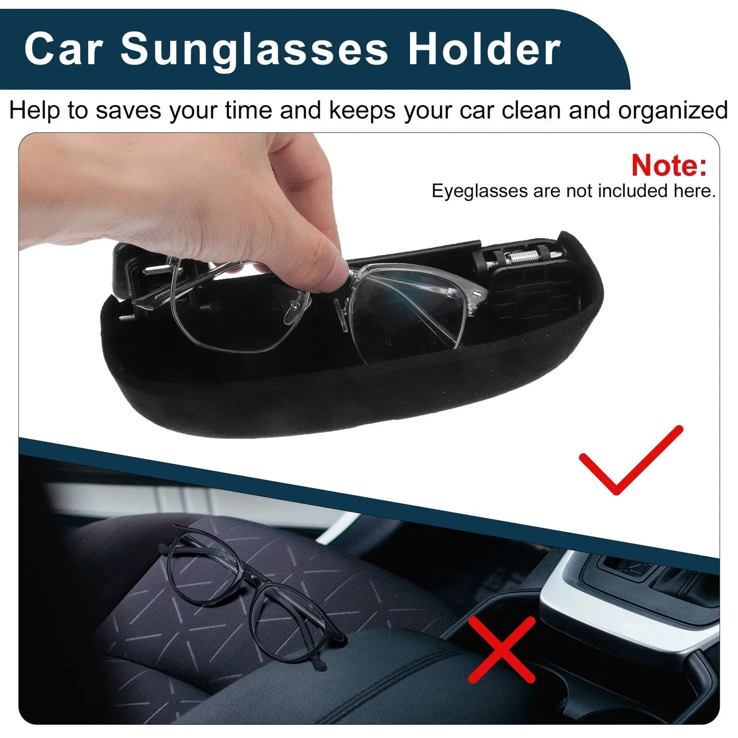 Sunglasses Case for Porsche Macan Eyeglasses Holder Storage Box Suede Black