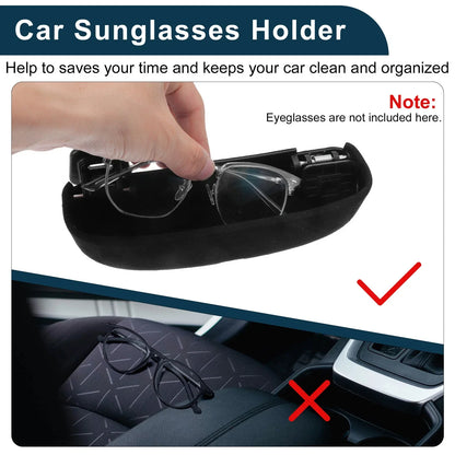 Sunglasses Case for Porsche Macan Eyeglasses Holder Storage Box Suede Black