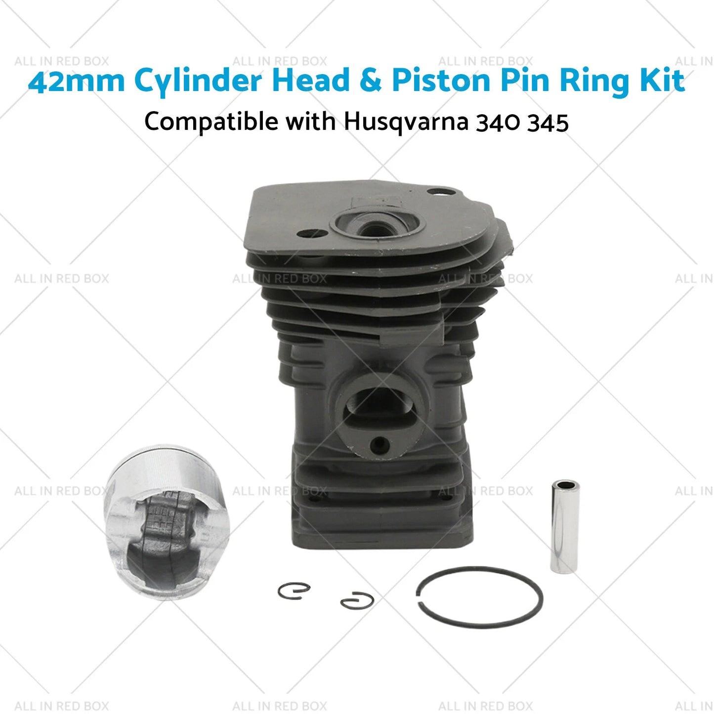 42mm Cylinder Head & Piston Ring Kit for Husqvarna Chainsaw 340-345