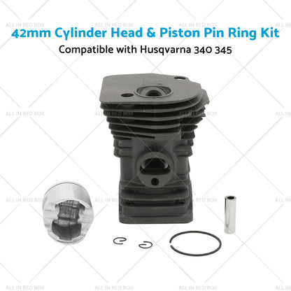 42mm Cylinder Head & Piston Ring Kit for Husqvarna Chainsaw 340-345