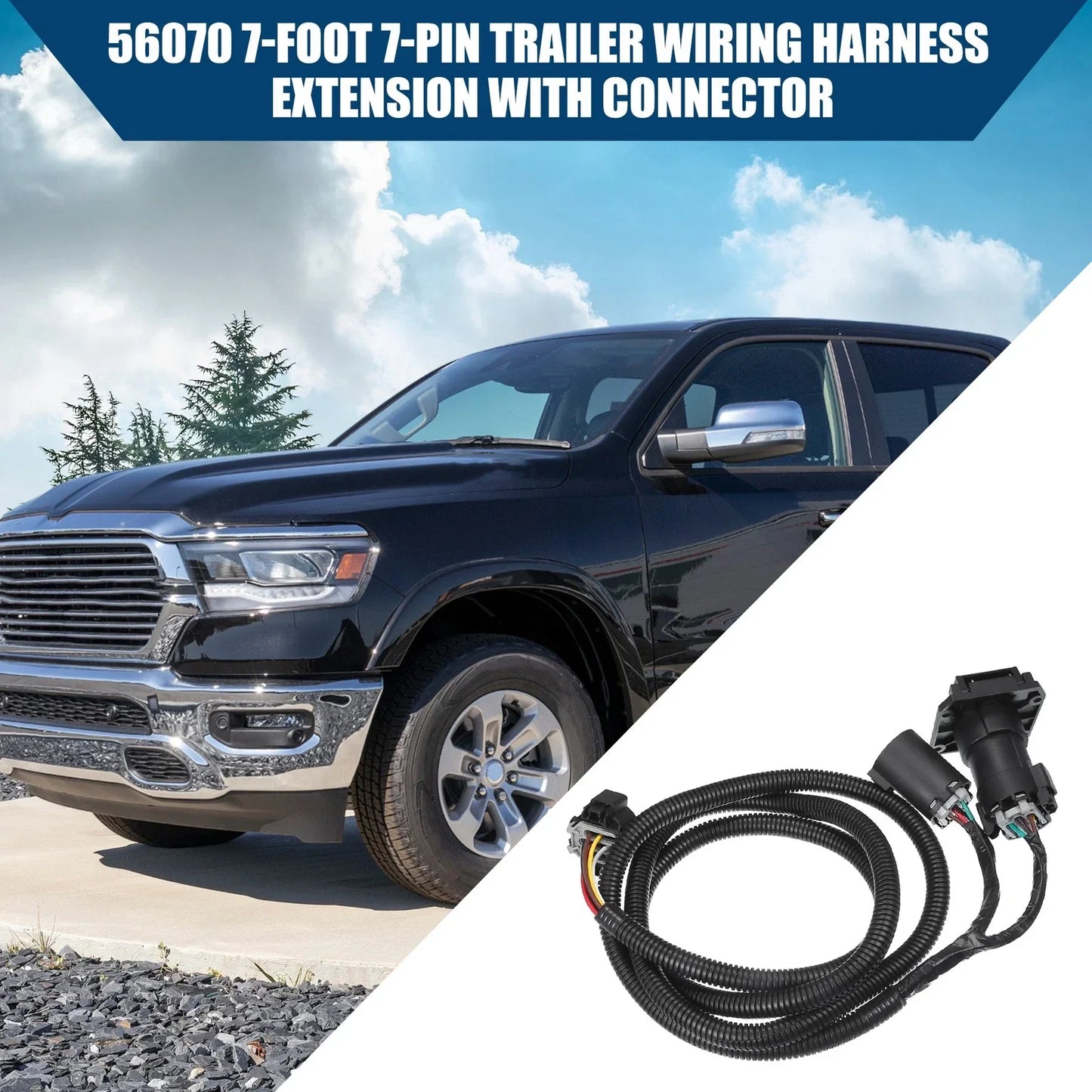 7-Pin Trailer Wiring Harness Connector for Chevy Dodge Ram