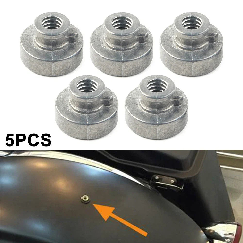 5 x Rear Fender Passenger Seat Bolt Tab Screw Nut Covers for Harley Davidson