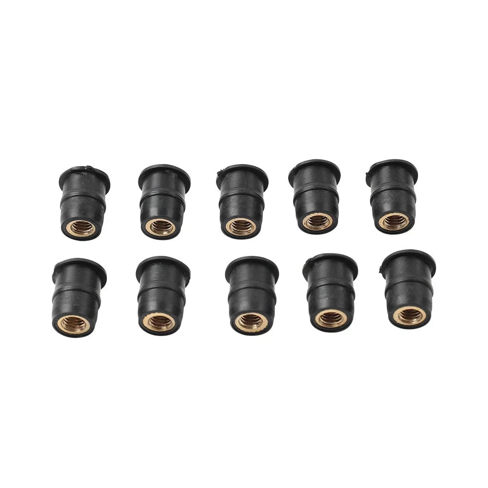 10x M5 Motorcycle Windshield Rubber Nuts Vibration Dampers for Fairing