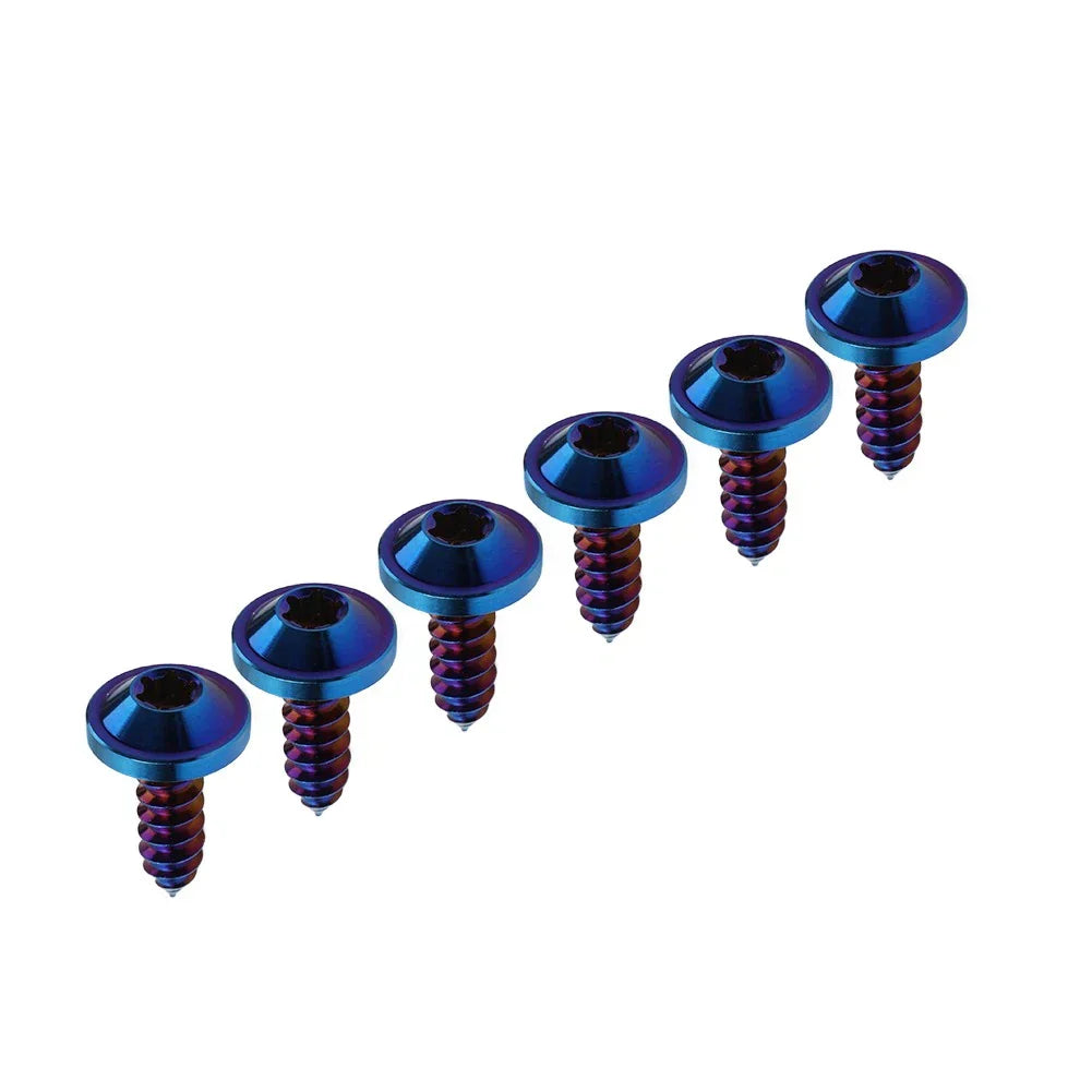 6 x M5x15mm Titanium Torx Head Self Tapping Screws for Fastening Blue