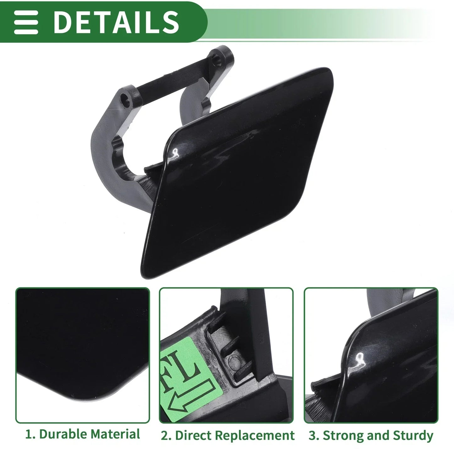 Front Left Bumper Headlight Washer Nozzle Cover for Mercedes-Benz C350 (2008-2015)