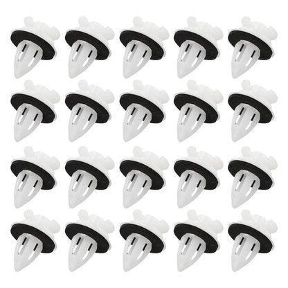 Car Clips / 20 Pcs / White Plastic Retainer With Washers