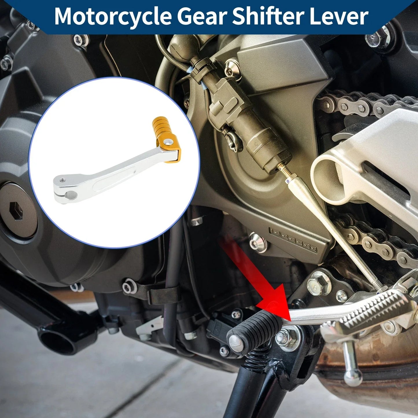 Motorcycle Gear Shifter Lever for Honda CRF150F (2003-2017) Silver Gold