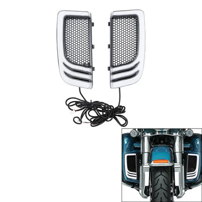 LED Fairing Lower Grills with Turn Signal Lights for Harley Road Glide (2014-2024)