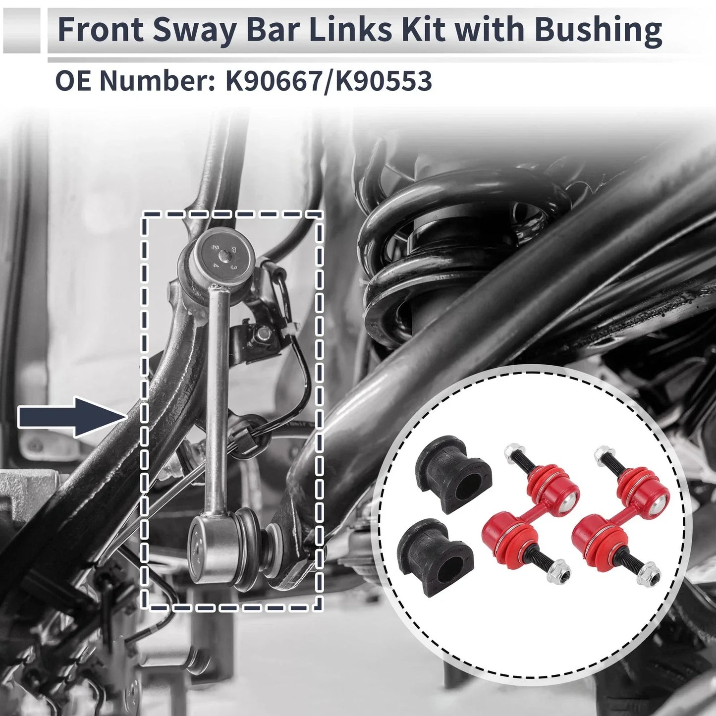 Front Stabilizer Bar Links 2 x Bushing for Honda CR-V (1997-2001)