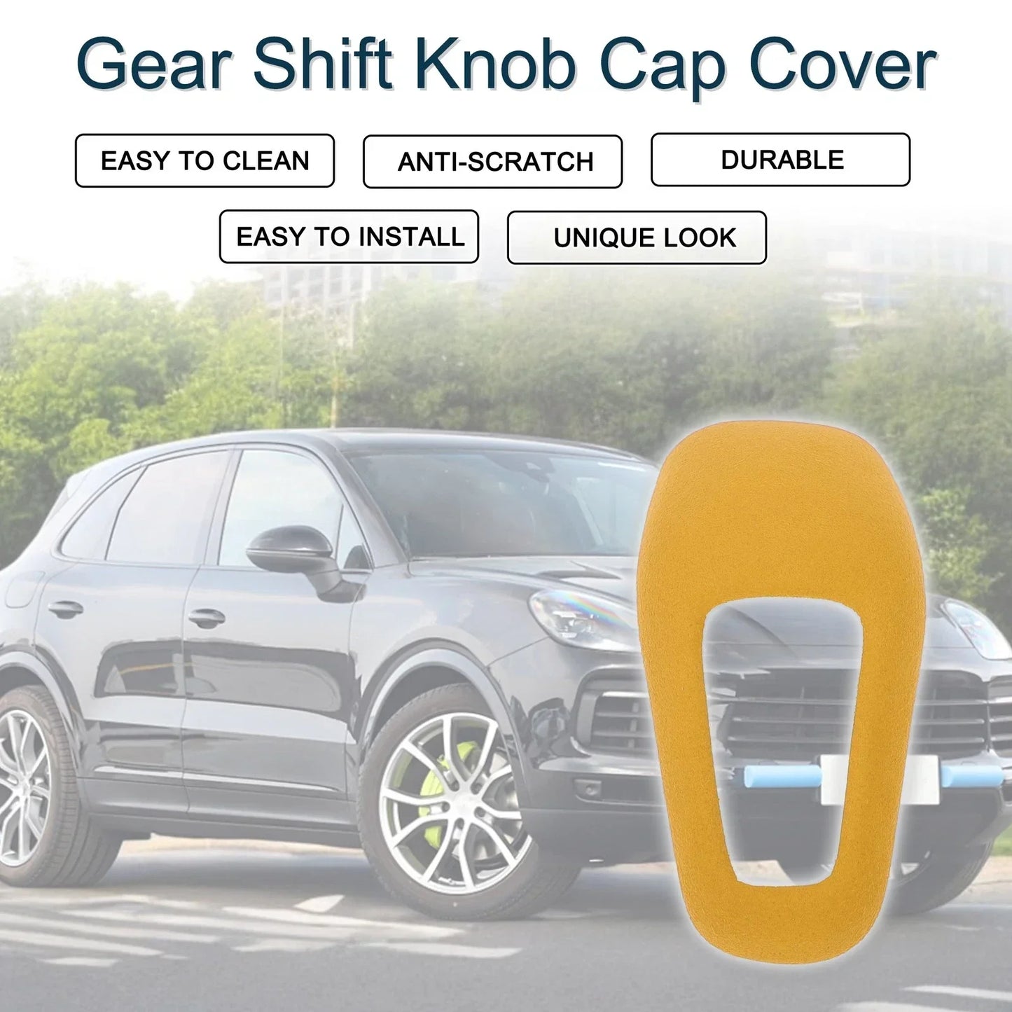 Gear Shift Knob Cap Cover for Porsche Cayenne (2018-2025) Yellow 1 x Pcs