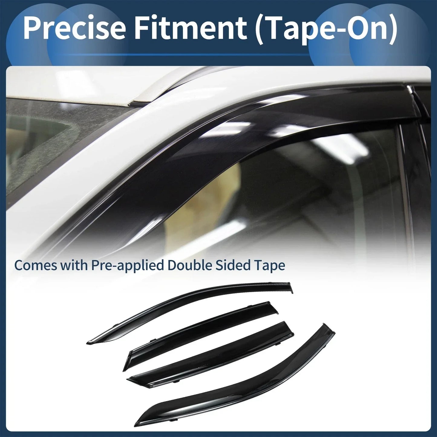 Window Deflectors for Hyundai Elantra 2021 Side Window Vent Visors Black Set