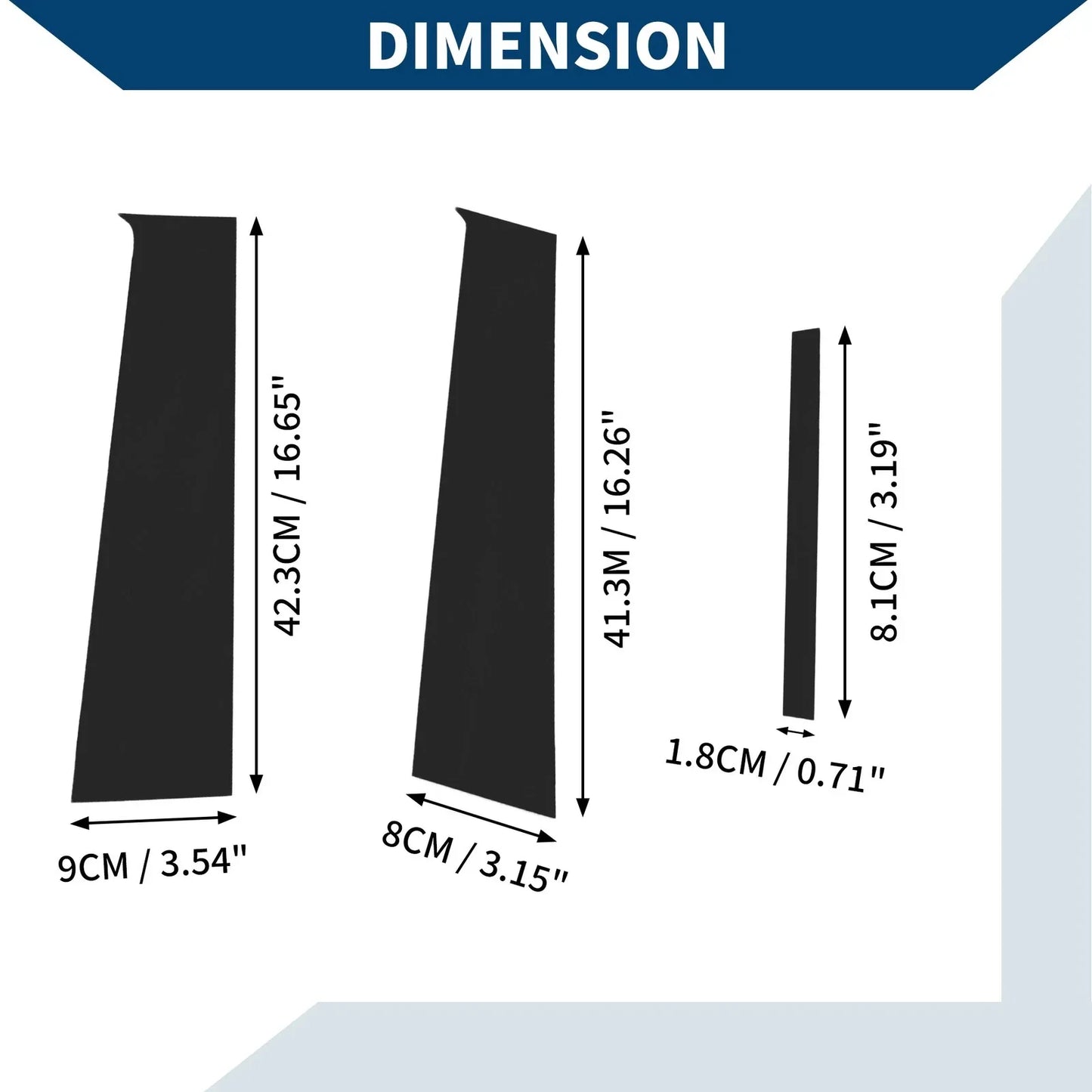 6 Pcs Black Door Pillar Window Trim for Honda City (2015-2019)