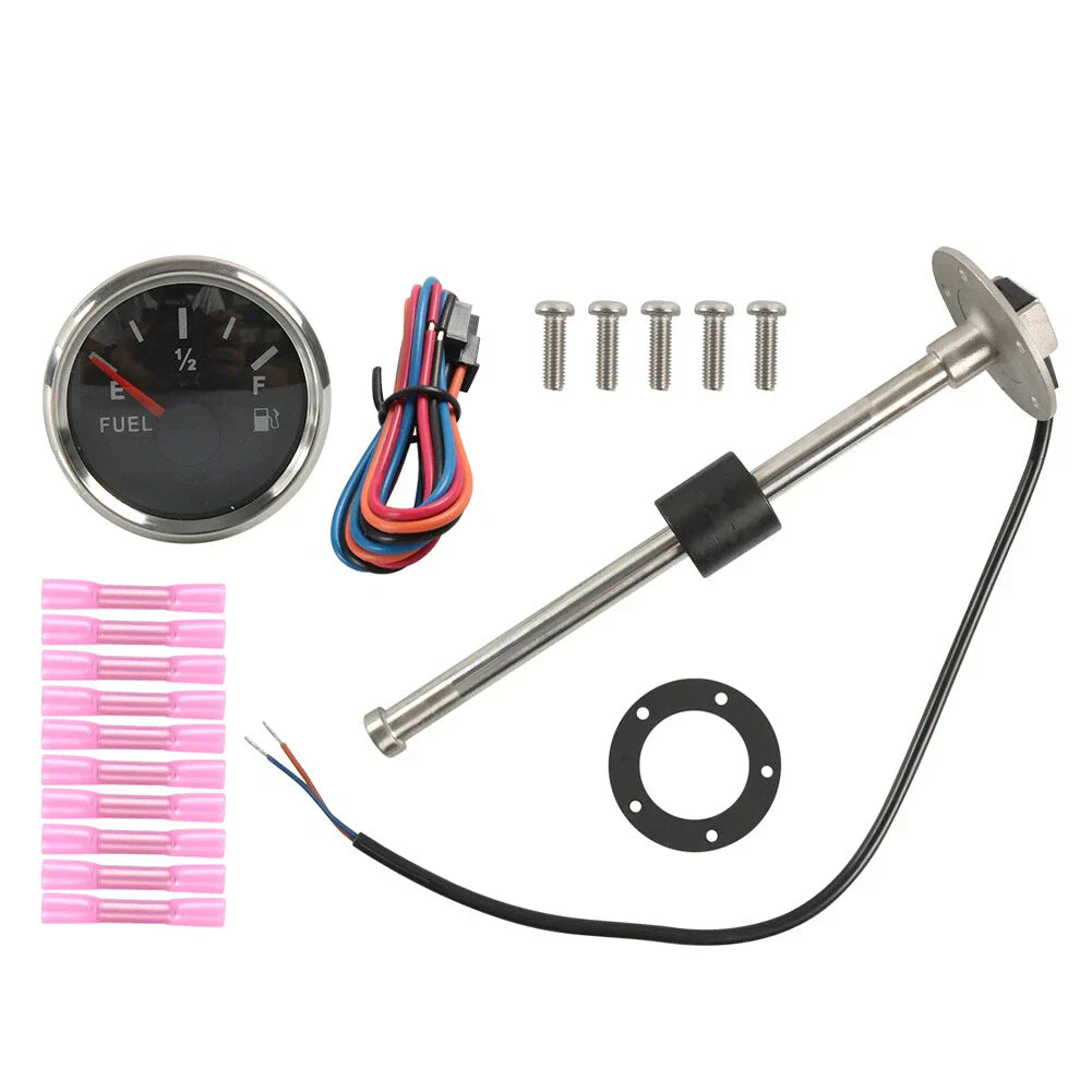 Fuel Water Tank Level Sensor & 52mm Gauge for Marine Boat (0-190ohms)
