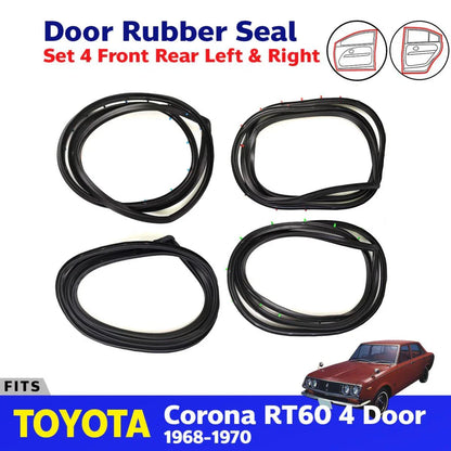 Door Rubber Seal Weatherstrip Set 4 Fits Toyota Corona RT60 4D Sedan 1968-70 D08