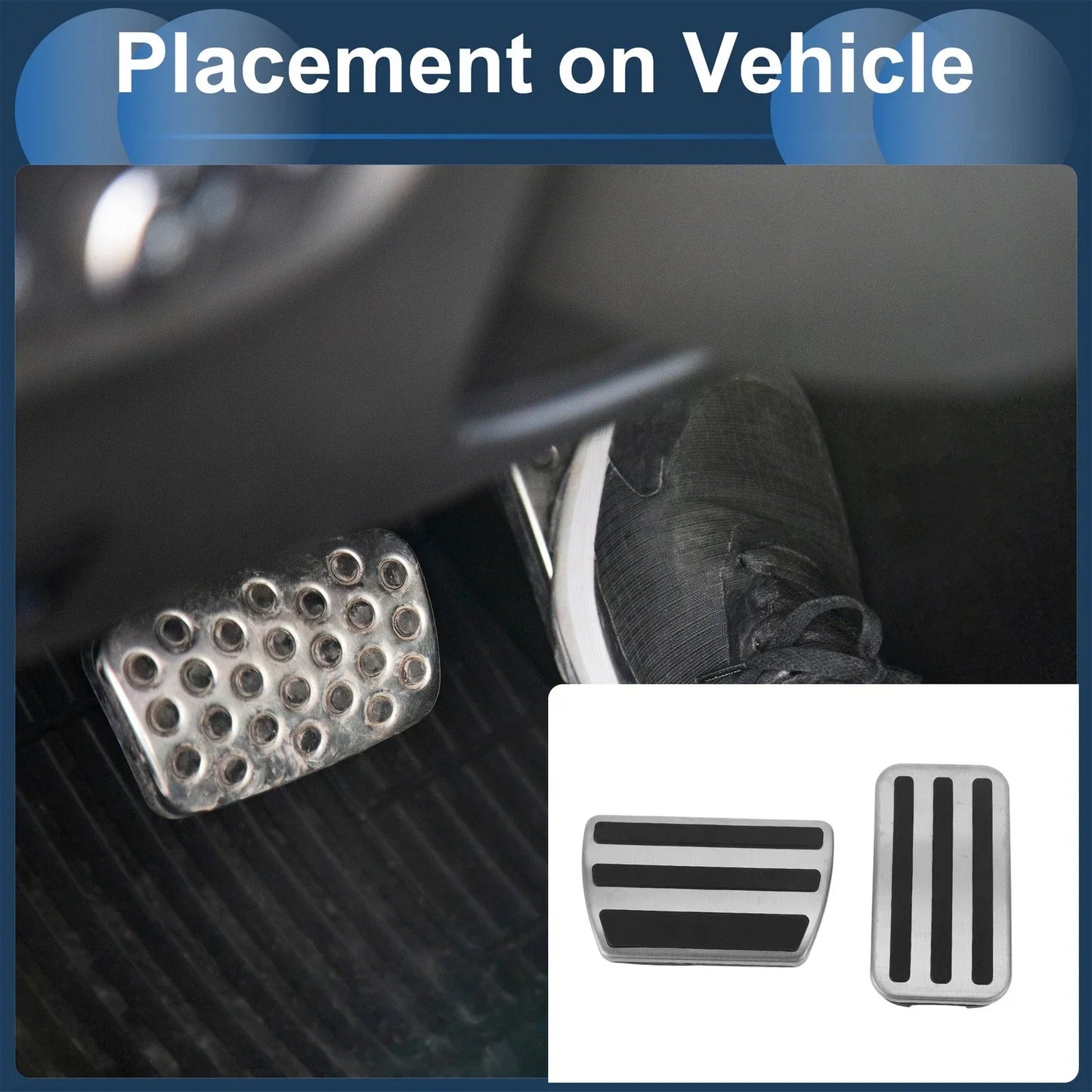 2 x Foot Accelerator Pedal Covers for Honda CR-V (2017-2022) Silver Tone