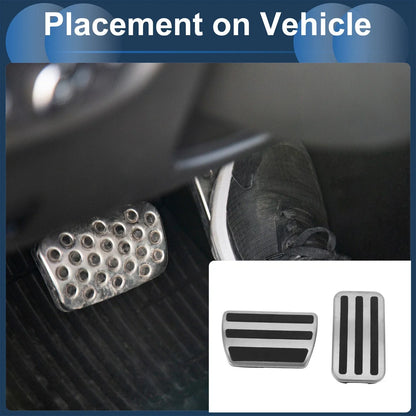 2 x Foot Accelerator Pedal Covers for Honda CR-V (2017-2022) Silver Tone