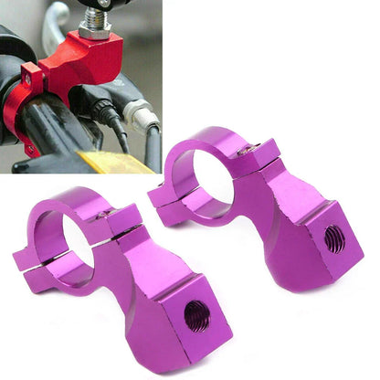 10mm Thread 7/8" Rearview Mirror Mount Clamp for Motorcycle - Purple