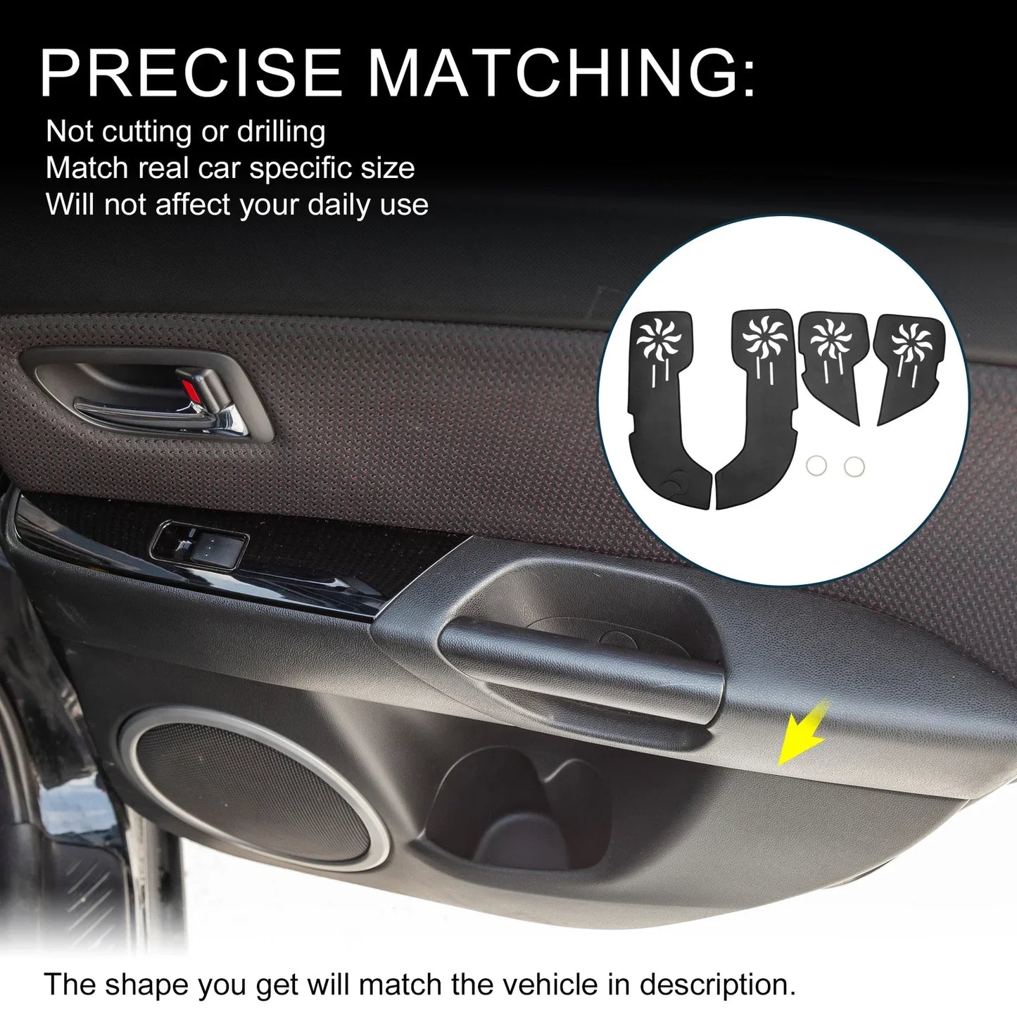 Car Door Leather Anti Kick Pad Sticker for Porsche Cayenne (2010-2015)