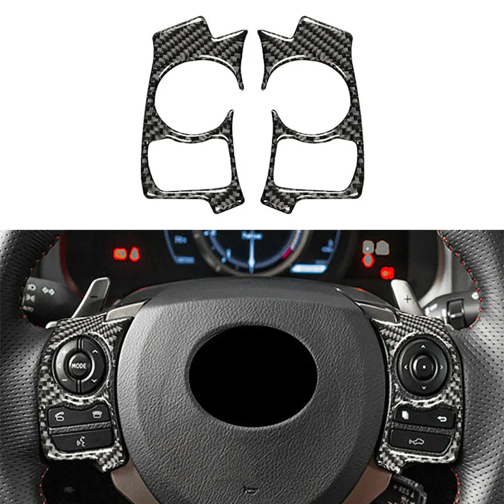 Carbon Fiber Steering Wheel Button Trims for Lexus IS250 IS300 IS350 (2014-2017)