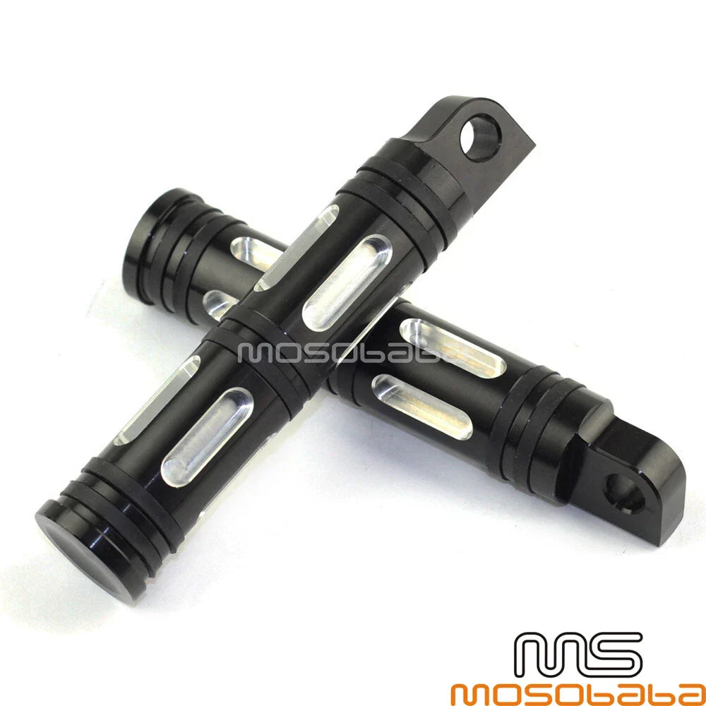 Black Aluminum Foot Pegs for Harley Sportster, Dyna, Electra Glide (2004-2023)