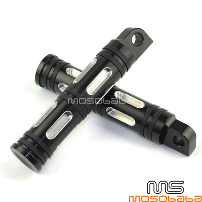 Black Aluminum Foot Pegs for Harley Sportster, Dyna, Electra Glide (2004-2023)
