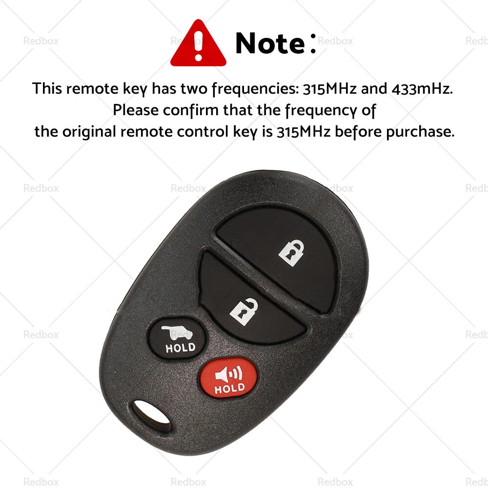 Remote Car Key with Battery 315 MHz for Toyota Aurion Kluger (2006-2013)
