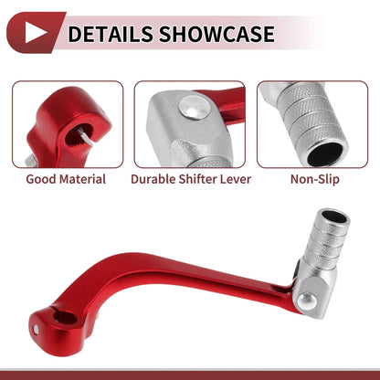 Folding Motorcycle Gear Shifter Lever for Honda CRF110F (2013-2018) Red Silver