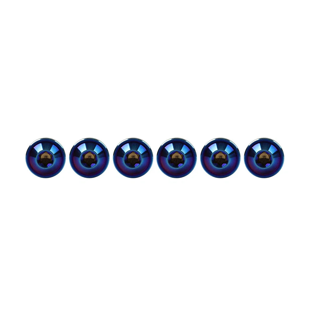 6 x M6x10mm Alloy Torx Head Screws for Bike Motorcycle - Blue