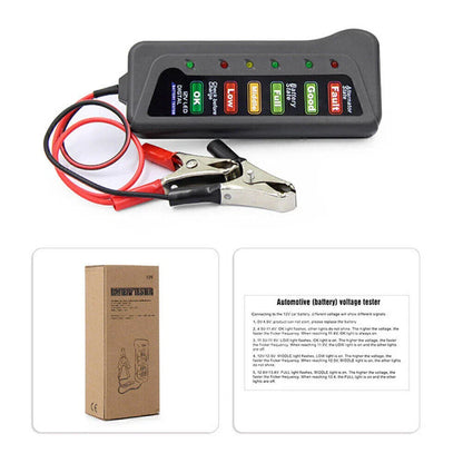 Digital Battery Alternator Tester with 6 LED Lights for DC12V Vehicles
