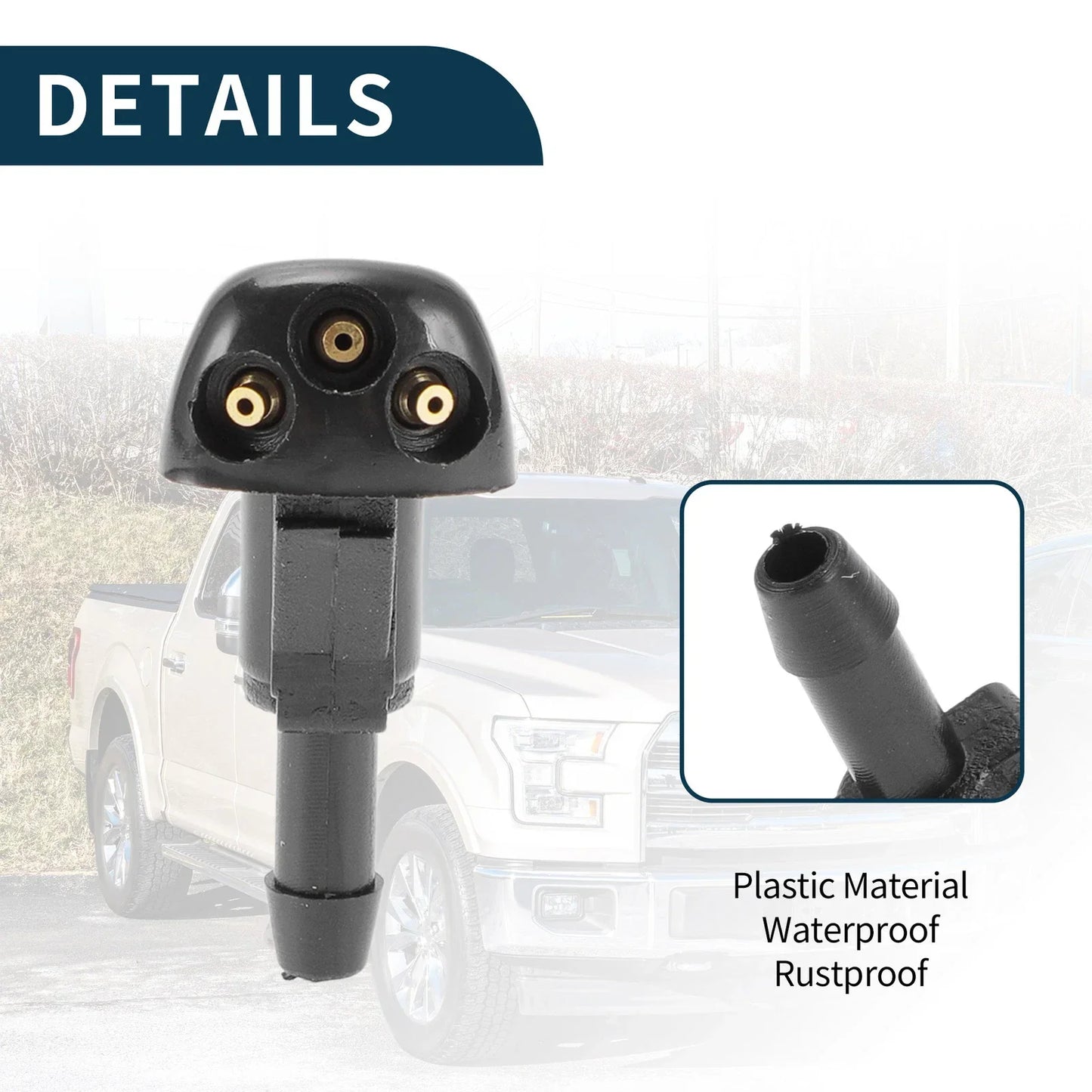2 x Front Windshield Washer Nozzles for Kia Sorento (2003-2009)