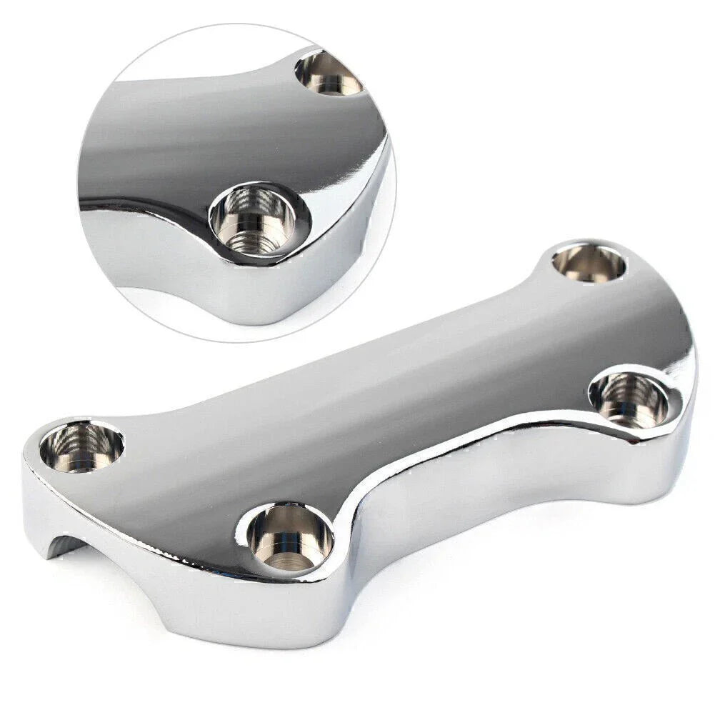 1" Bar Smooth Handlebar Riser Top Clamp Chrome for Harley Dyna Softail Sportster