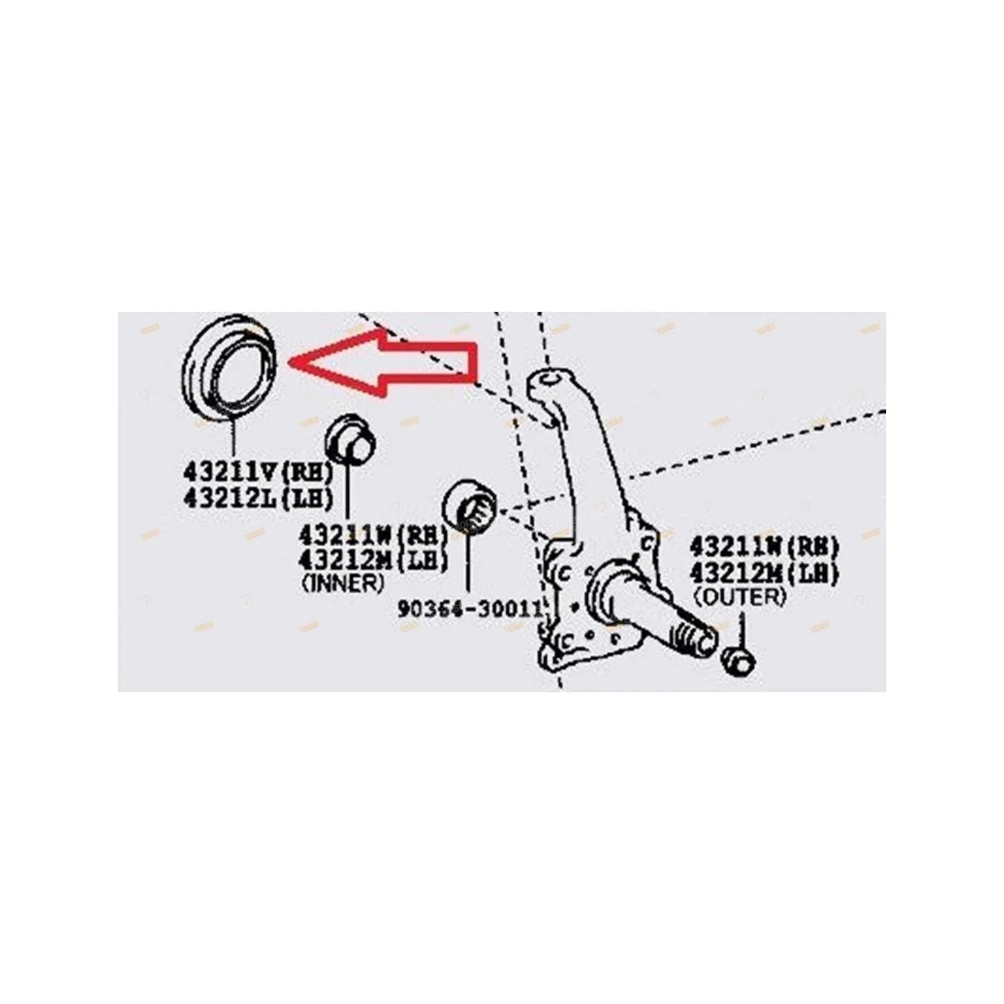 Front Inner Stub Axle Steering Knuckle Oil Grease Seal for Hilux IFS 4x4