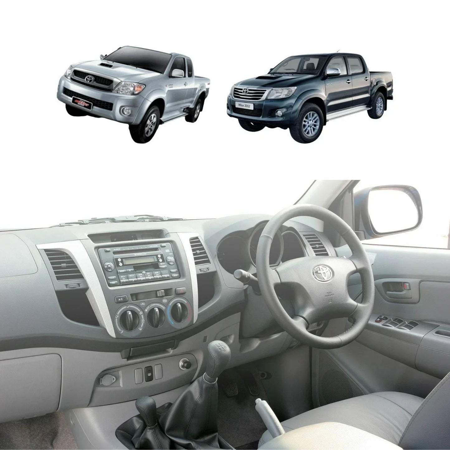 Grey A/C Air Vent Center Grille for Toyota Hilux (2005-2014)